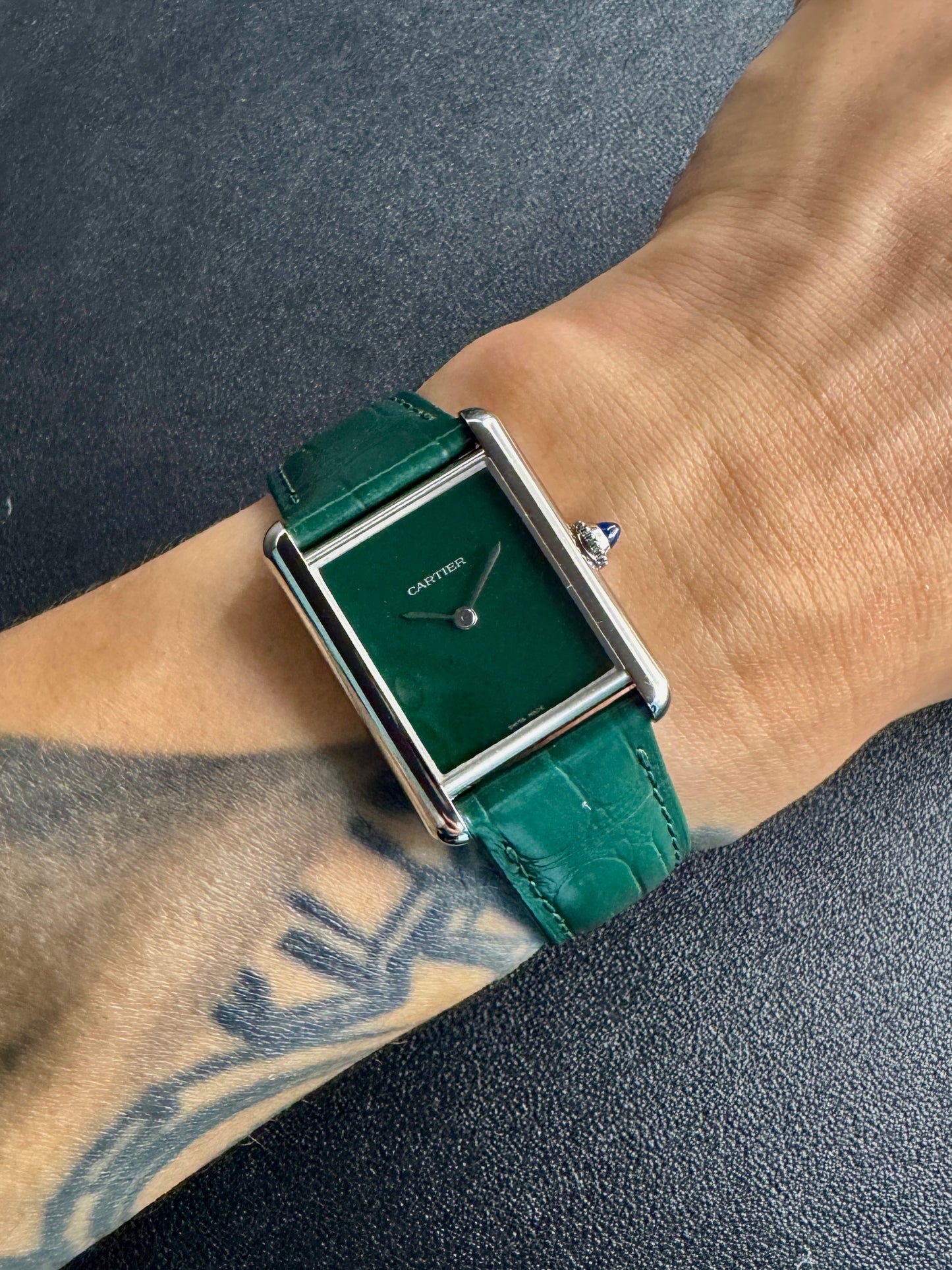 cartier tank must large green WSTA0056 | complete set