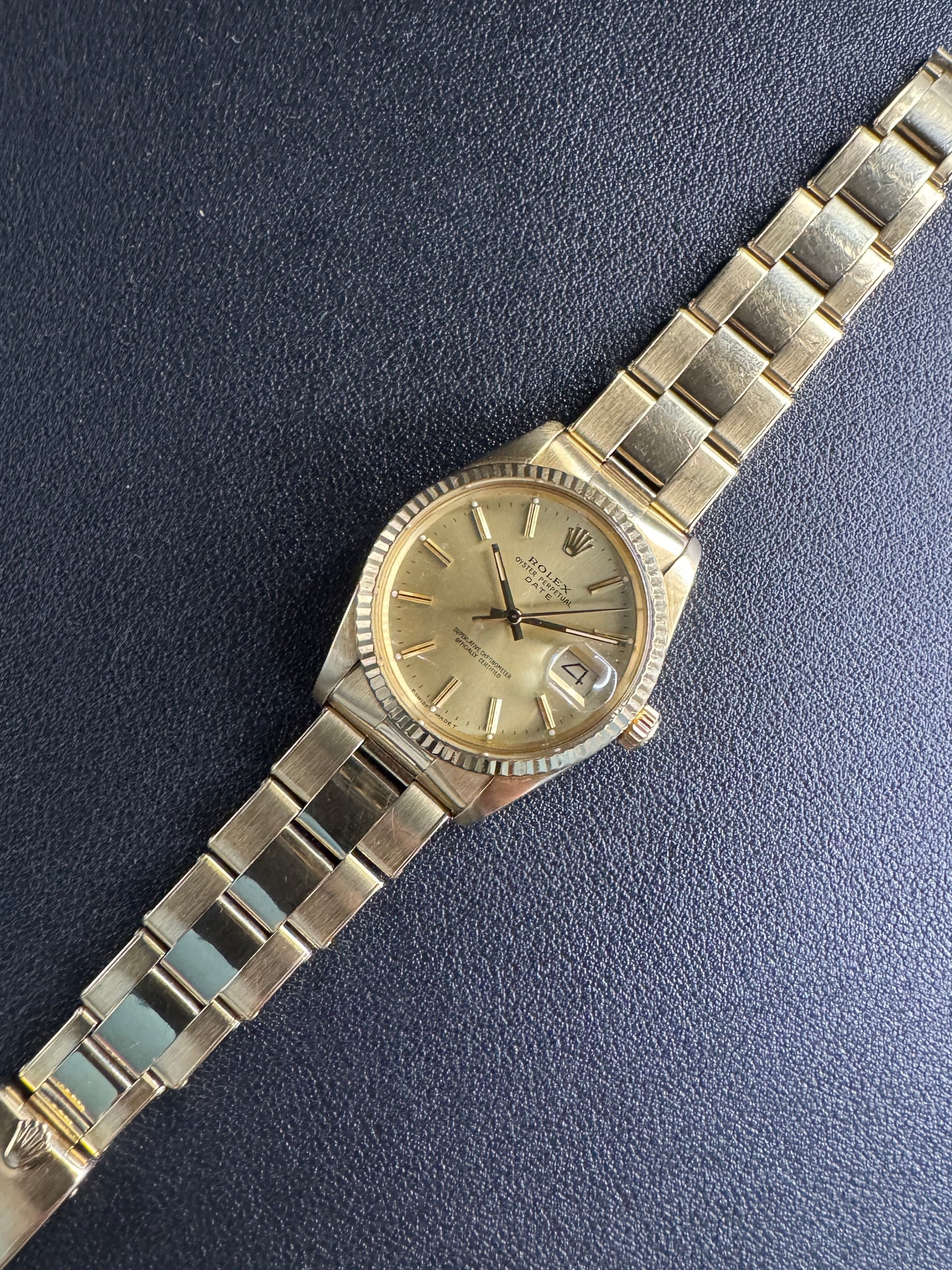 rolex 15037 oyster date 14k | complete set