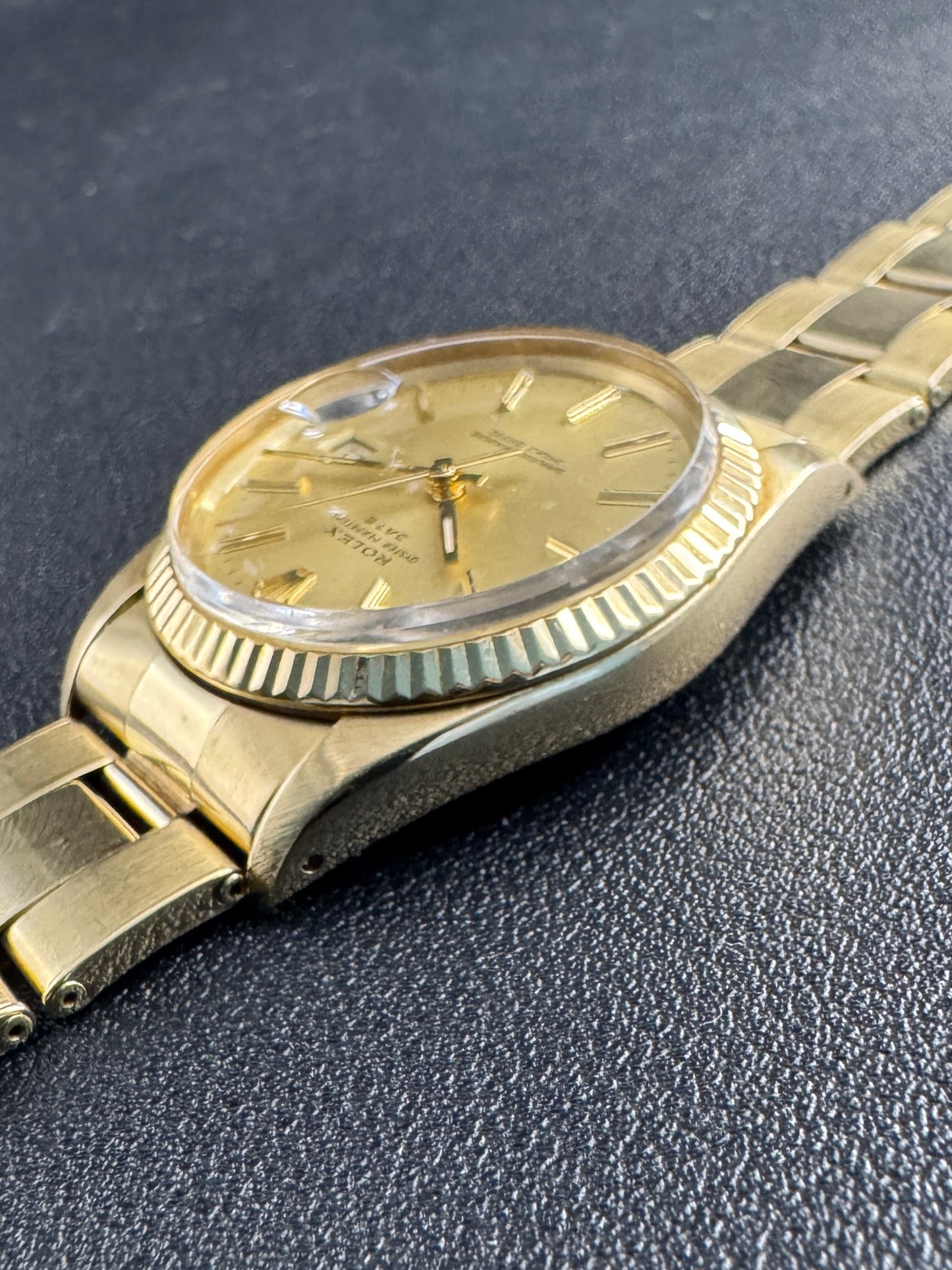 rolex 15037 oyster date 14k | complete set