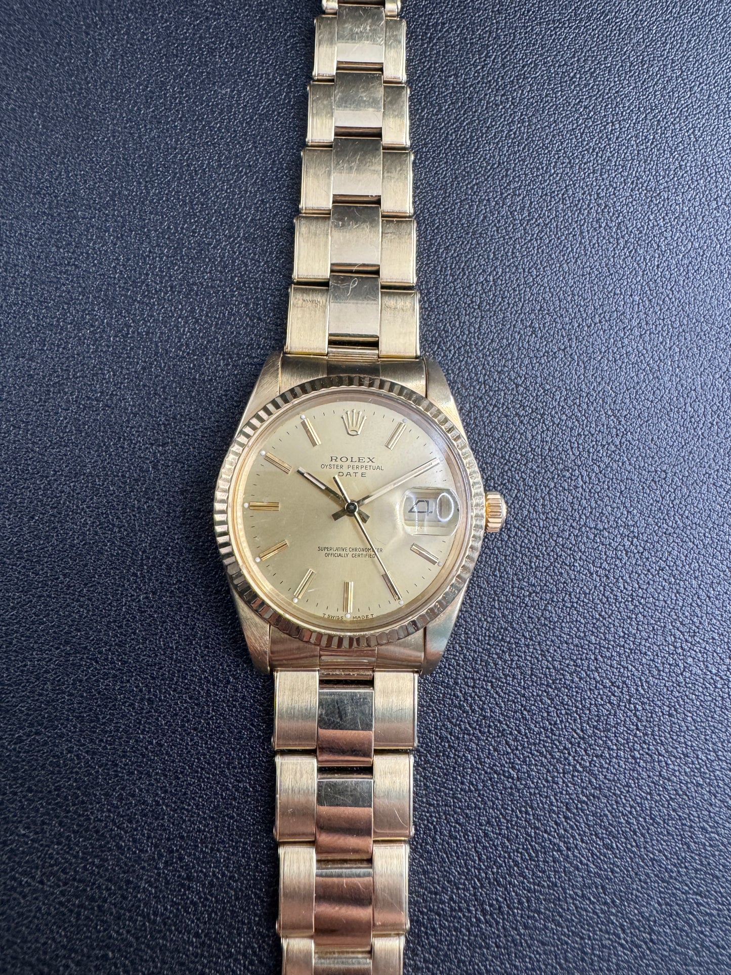 rolex 15037 oyster date 14k | complete set