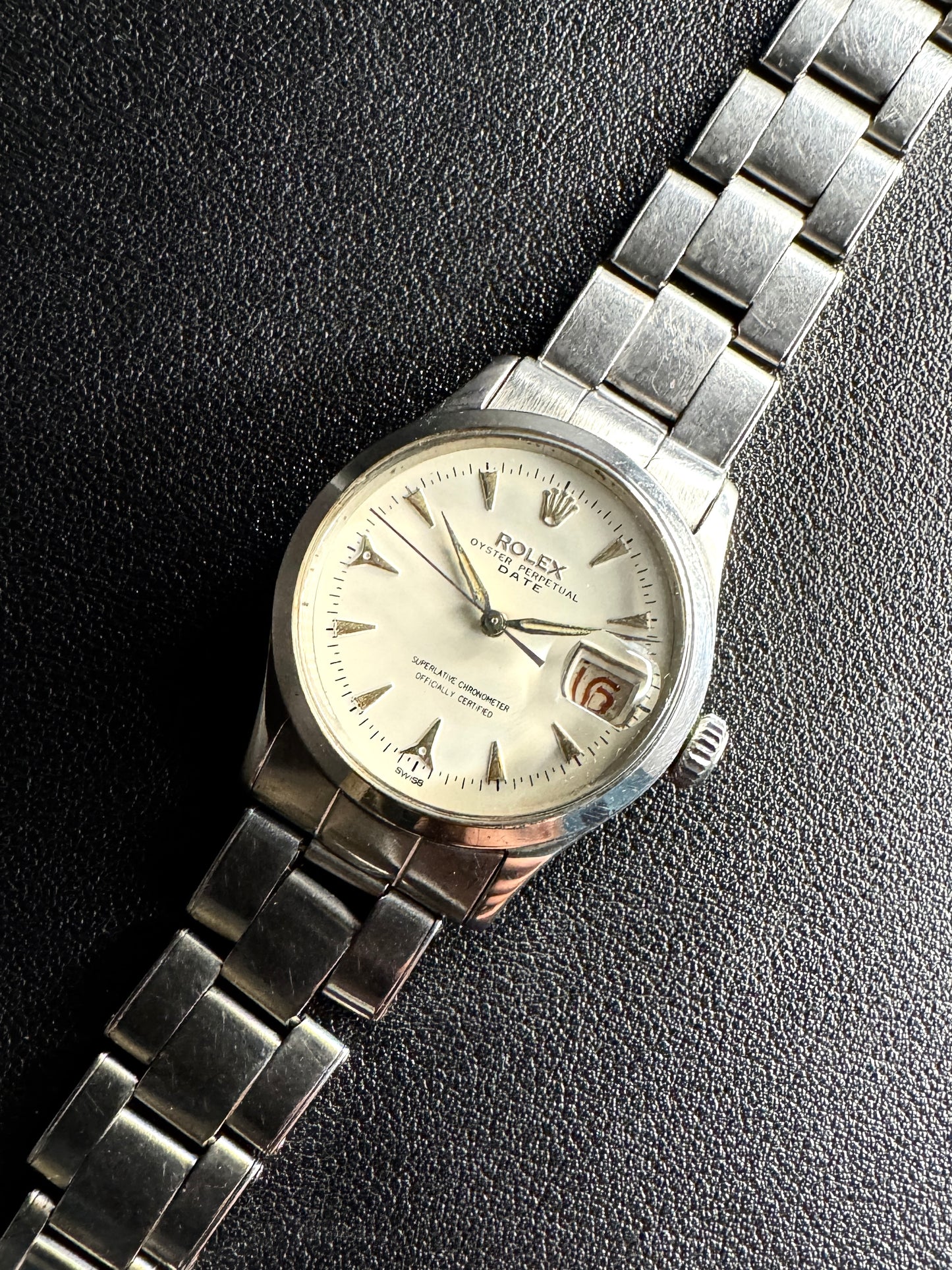 Rolex Oyster Perpetual Date 6518 White Dial
