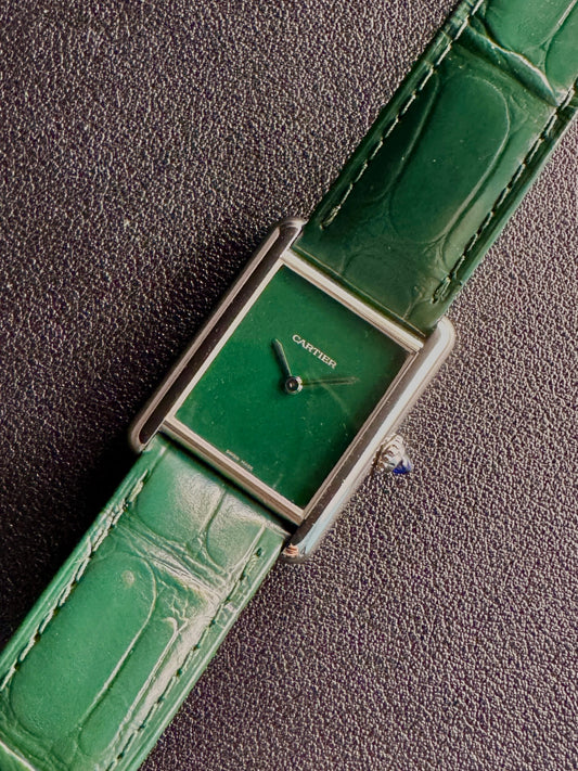 cartier tank must large green WSTA0056 | complete set