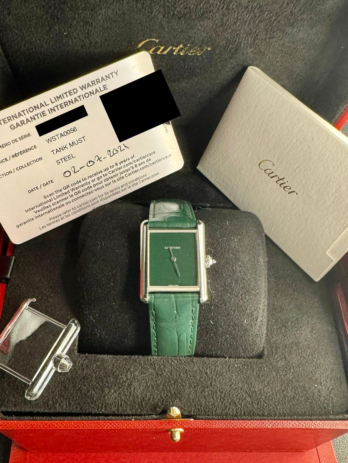 cartier tank must large green WSTA0056 | complete set