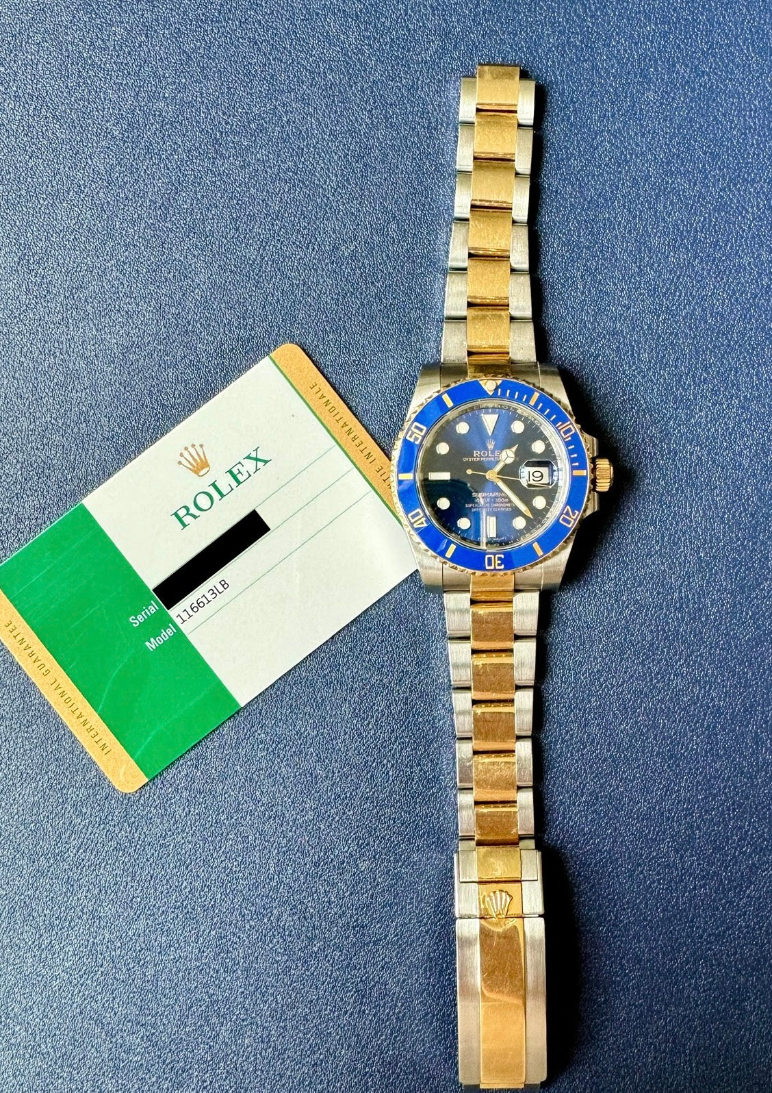 Rolex Submariner 116613LB Bluesy with card