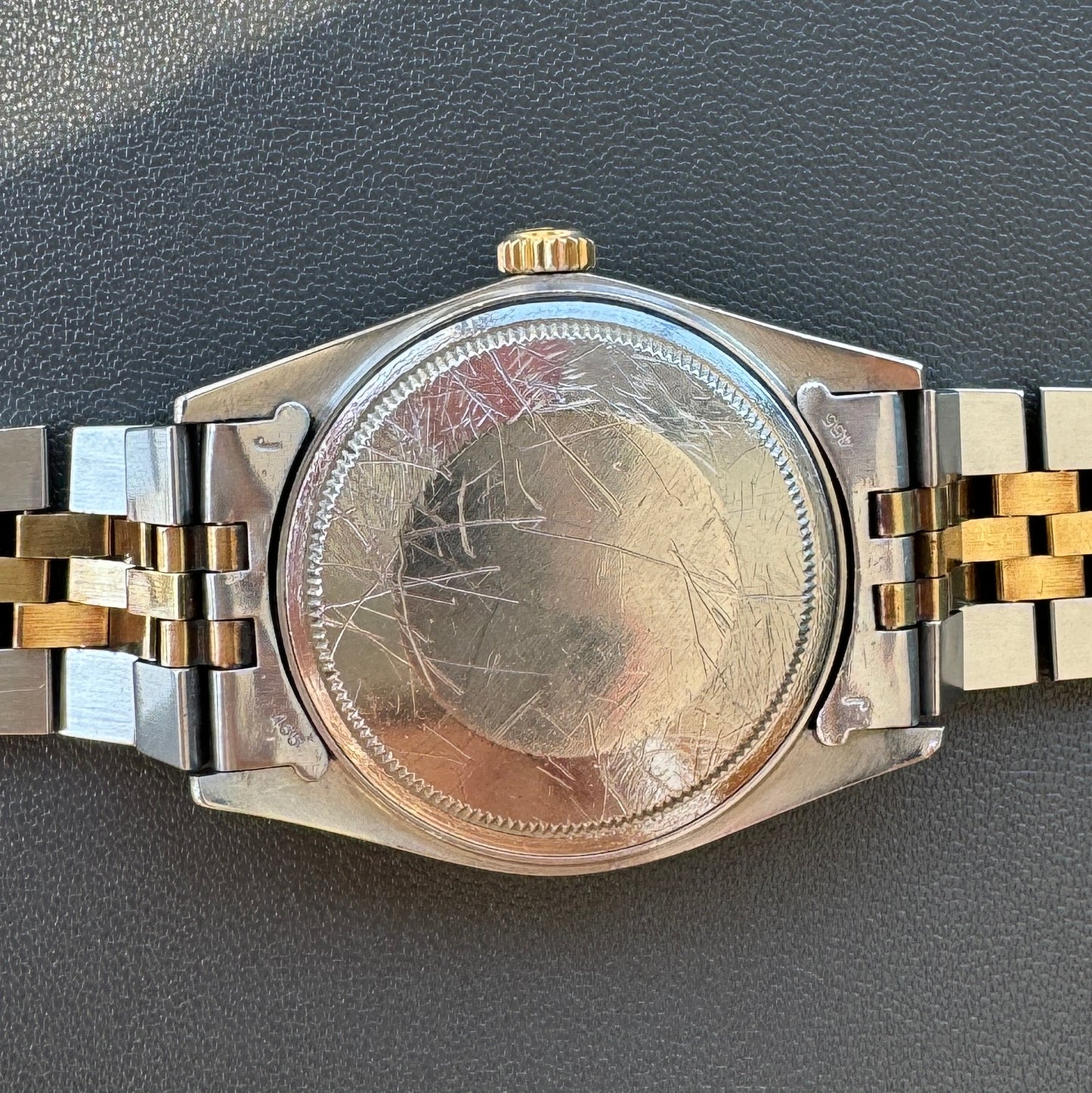 Rolex Datejust 1601 two tone silver linen