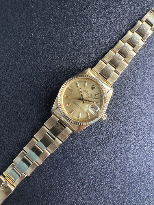 rolex 15037 oyster date 14k | complete set