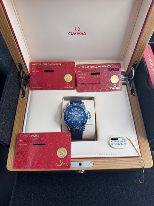 omega seamaster professional diver 300m summer blue | complete set